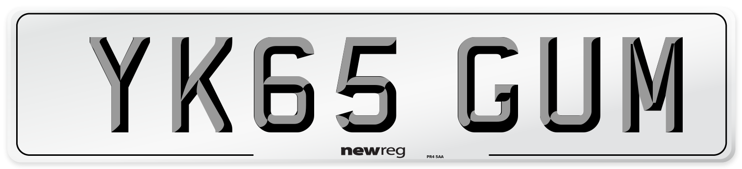 YK65 GUM Number Plate from New Reg